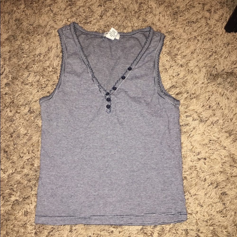 Navy and white tank